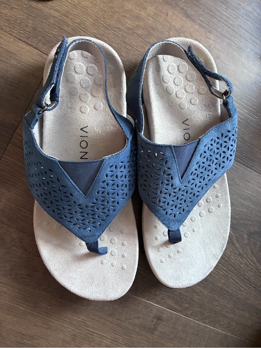 Vionic Navy Blue Suede Comfort Sandals Women’s 7